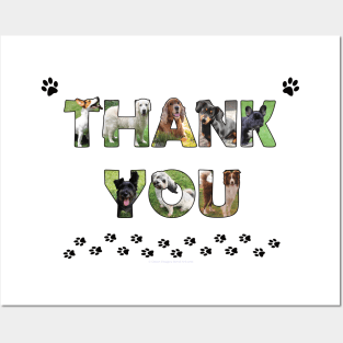 Thank you - mixed dog breed oil painting word art Posters and Art